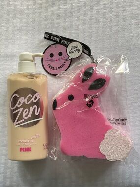 PINK Victoria's Secret Cool Zen Coconut Milk Lotion with Pink Sponge